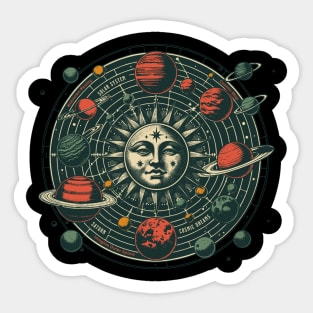 Vintage Solar System | T Shirt Design Sticker